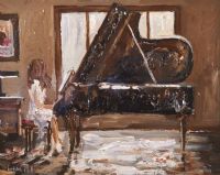 PLAYING PIANO by Lorna Millar at Ross's Online Art Auctions