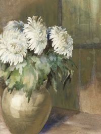 WHITE FLOWERS & VASE by Lesley Murdoch at Ross's Online Art Auctions