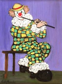 CLOWN WITH FLUTE by Gladys Maccabe HRUA at Ross's Online Art Auctions