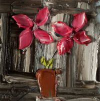 PINK FLOWERS & VASE by Colin Flack at Ross's Online Art Auctions