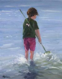 FISHING WITH NET by Marjorie Wilson at Ross's Online Art Auctions
