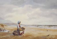 GIRL ON THE ROCK by Hamilton Sloan at Ross's Online Art Auctions