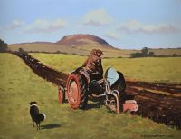 PLOUGHING, NEAR SLEMISH by Gregory Moore at Ross's Online Art Auctions
