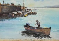 HARBOUR SCENE by Leo Donaghey at Ross's Online Art Auctions