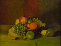 FRUIT & WOODEN BOWL by Kathleen Kiely at Ross's Online Art Auctions
