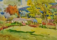 SPRING AFTERNOON AT THE COTTAGE by Anne Primrose Jury HRUA at Ross's Online Art Auctions