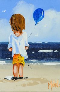 BOY WITH BALLOON by Michelle Carlin at Ross's Online Art Auctions