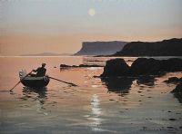 ROWING BY MOONLIGHT, FAIRHEAD by Gregory Moore at Ross's Online Art Auctions