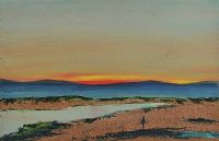 RED SKY OVER THE LOUGH by Liam Blake at Ross's Online Art Auctions
