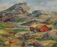 COTTAGE IN THE MOUNTAINS by S. Kyeiulf at Ross's Online Art Auctions