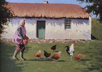 FEEDING THE HENS by Gregory Moore at Ross's Online Art Auctions