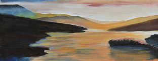 SUNSET ON THE LAKE by Jennifer Hill at Ross's Online Art Auctions