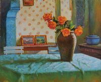 VASE OF ROSES by Nikifor at Ross's Online Art Auctions