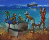 UNLOADING THE CATCH by Rakov at Ross's Online Art Auctions