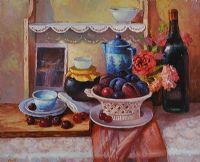 TABLE TOP STILL LIFE by Nikifor at Ross's Online Art Auctions