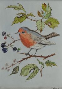 RED ROBIN by Patricia Henry at Ross's Online Art Auctions