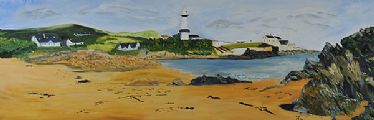 GREENCASTLE LIGHTHOUSE, DONEGAL by Jennifer Hill at Ross's Online Art Auctions