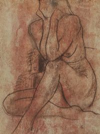 SEATED FEMALE NUDE STUDY by George Campbell RHA RUA at Ross's Online Art Auctions