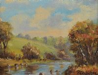 THE RIVER MAINE by Robert T.  Cochrane at Ross's Online Art Auctions