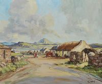 ERRIGAL FROM GOLA ISLAND by Hugh Largey at Ross's Online Art Auctions