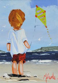 BOY WITH KITE by Michelle Carlin at Ross's Online Art Auctions