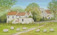 COTSWOLD VILLAGE SCENE by Mark Wakefield at Ross's Online Art Auctions