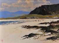 ON THE BEACH, NEAR ANNAGRY by Hugh McIlfatrick at Ross's Online Art Auctions
