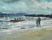 VIEWING THE CURRACH, DOWNINGS by Sean Lorinyenko at Ross's Online Art Auctions