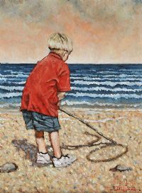 DRAWING IN THE SAND by Eric McCully at Ross's Online Art Auctions
