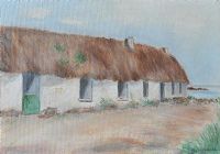 THATCHED COTTAGE by Phyllis Leopold RUA at Ross's Online Art Auctions
