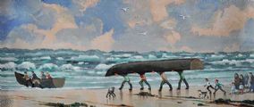 LAUNCHING THE CURRACH by Cupar Pilson at Ross's Online Art Auctions