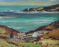 TENDING CATTLE by Maybeth McFarland at Ross's Online Art Auctions