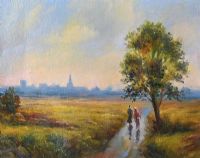 ON THE PATH TO THE CITY by Russian School at Ross's Online Art Auctions