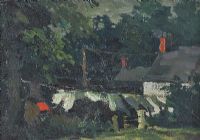 THE WASHING LINE by J. Kerrigan at Ross's Online Art Auctions