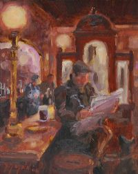 A PINT & A PAPER by Gerry Glynn at Ross's Online Art Auctions
