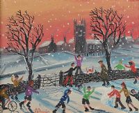 THE SNOWBALL FIGHT by James Downie at Ross's Online Art Auctions