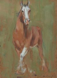 PRANCING CLYDESDALE by Con Campbell at Ross's Online Art Auctions