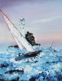 ROUNDING THE LIGHTHOUSE by Hannah O'Hanlon at Ross's Online Art Auctions