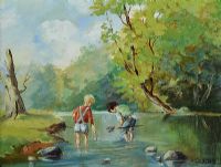 GONE FISHING by R Cochrane at Ross's Online Art Auctions