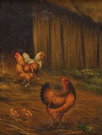 CHICKENS by English School at Ross's Online Art Auctions