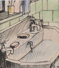 BATHROOM SINK by Gerard Dillon at Ross's Online Art Auctions