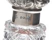 GEORGIAN STERLING SILVER TOPPED PERFUME BOTTLE WITH HOBNAIL CUT GLASS at Ross's Online Art Auctions