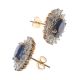 14CT GOLD SAPPHIRE AND DIAMOND CLUSTER EARRINGS at Ross's Online Art Auctions