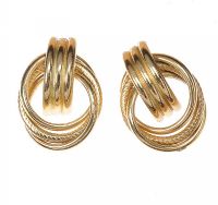 9CT GOLD KNOT EARRINGS at Ross's Online Art Auctions