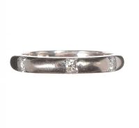 18CT WHITE GOLD DIAMOND SET WEDDING BAND at Ross's Online Art Auctions