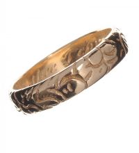 14CT GOLD ENGRAVED POSEY RING at Ross's Online Art Auctions