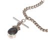 SILVER CHAIN AND FOB SET WITH AGATE AND BLUE HARD STONE at Ross's Online Art Auctions