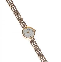 ROTARY ELITE 9CT GOLD LADY'S WRIST WATCH AND BRACELET WITH WHITE ENAMEL CIRCULAR DIAL at Ross's Online Art Auctions