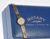 ROTARY ELITE 9CT GOLD LADY'S WRIST WATCH AND BRACELET WITH WHITE ENAMEL CIRCULAR DIAL at Ross's Online Art Auctions