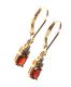 GOLD PLATED STERLING SILVER GARNET AND DIAMOND EARRINGS at Ross's Online Art Auctions